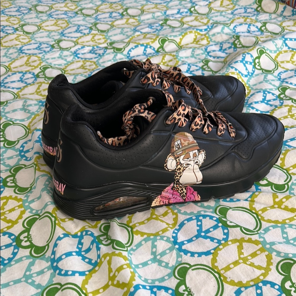 Black Doctor Bombay x Snoop Dogg Sneakers with Cartoon Design